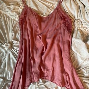Pink lace tank top